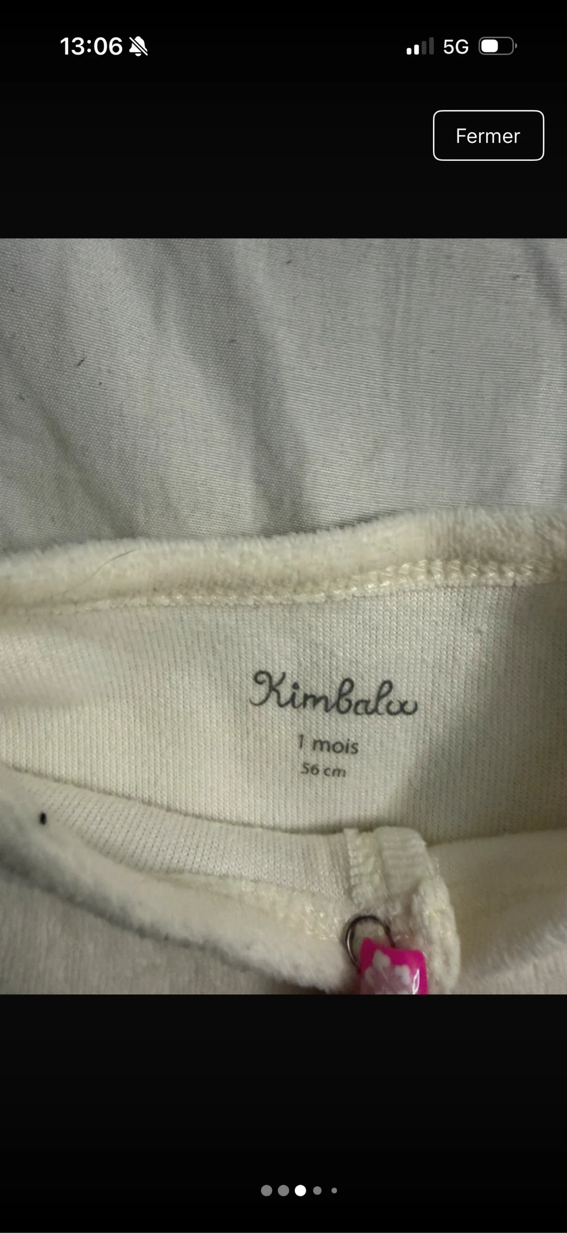 Lot of 3 baby pajamas 1 month / 56 cm - super soft velvet🐼🌸 – photo 3